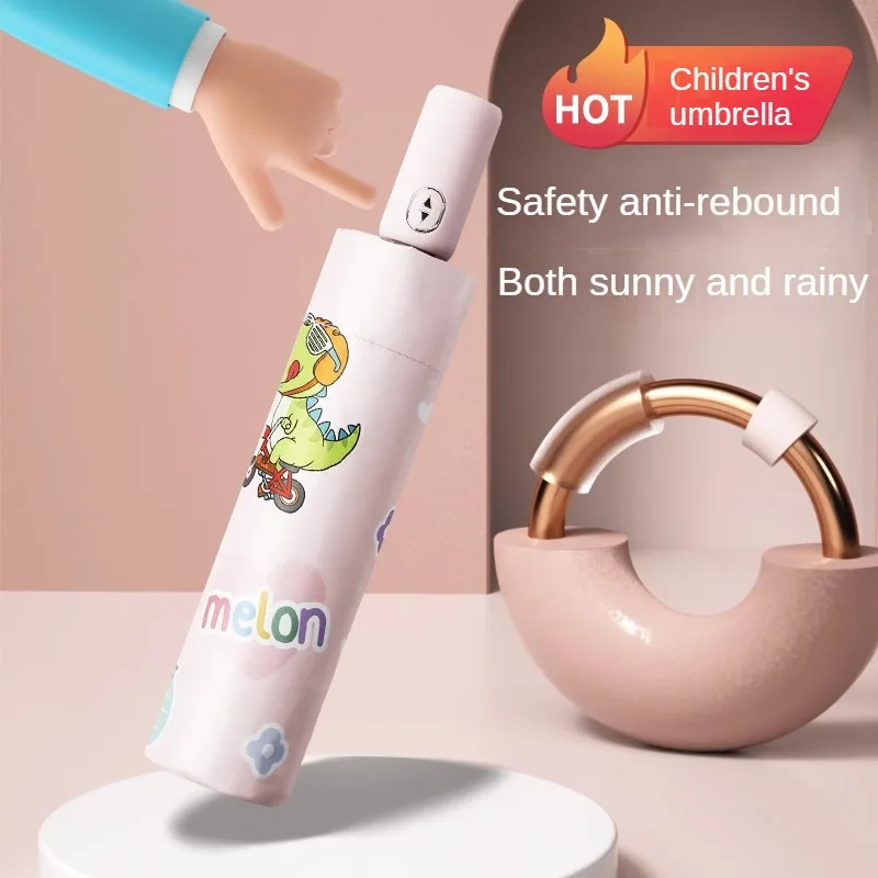Kids Umbrella Parasol Sun Umbrella Academy Safety Anti-rebound Children School-specific Fold Fully Automatic Umbrella Uv