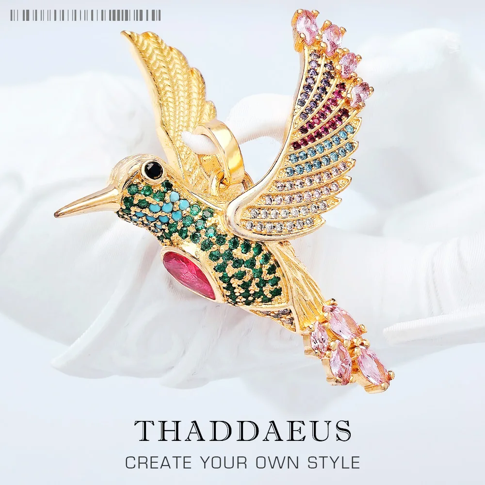 

Женский кулон из серебра 2022 пробы с колибри