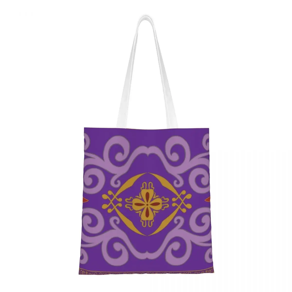 Custom Reusable Aladdin Magic Carpet Shopping Bag Women Shoulder Canvas Tote Bag Durable Groceries Shopper Bags