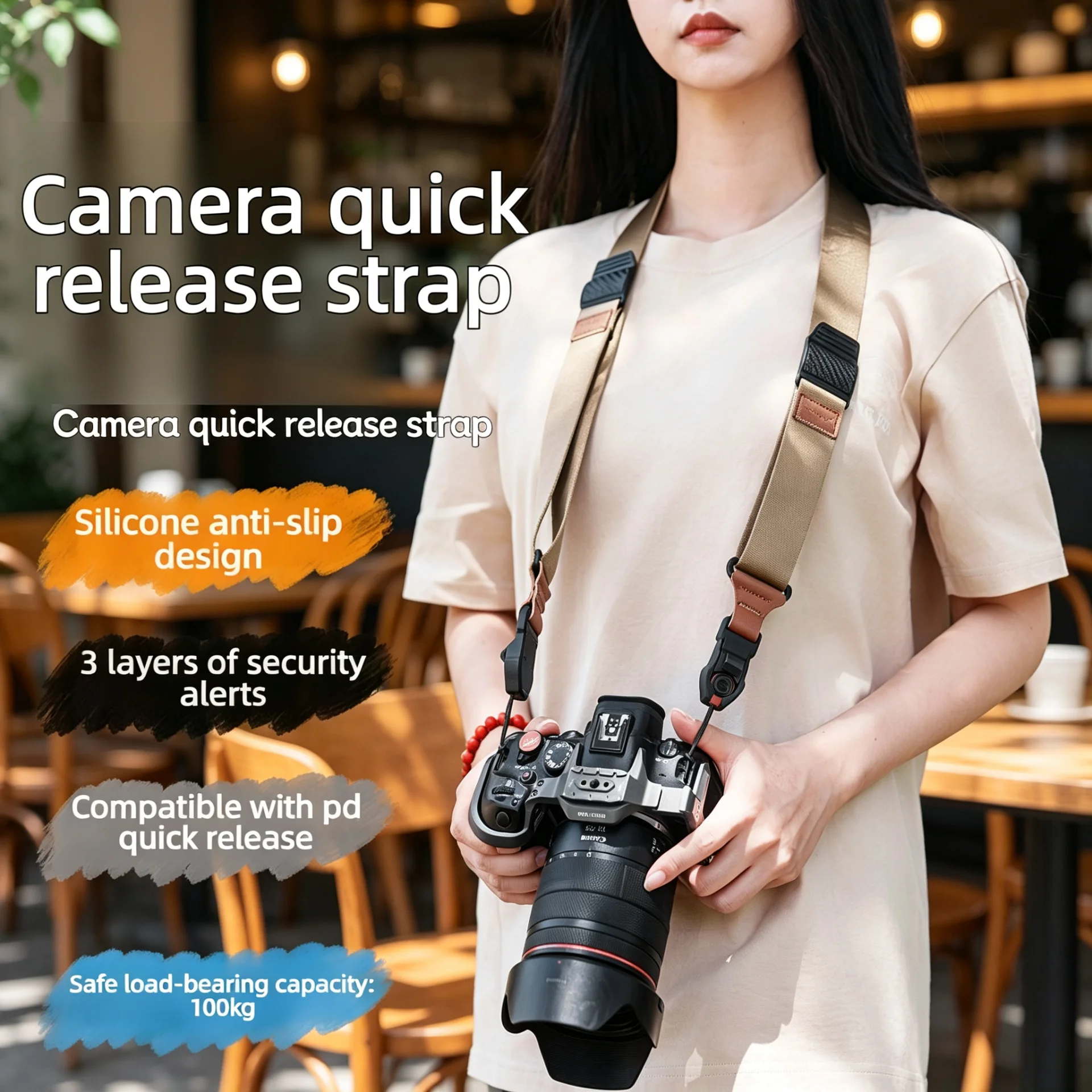 Adjustable Quick Release Camera Shoulder Wrist Sling Strap for Nikon D850 D7500 D750 D610 D3500 D5600 Canon 5D 6D II IV 90D DSLR