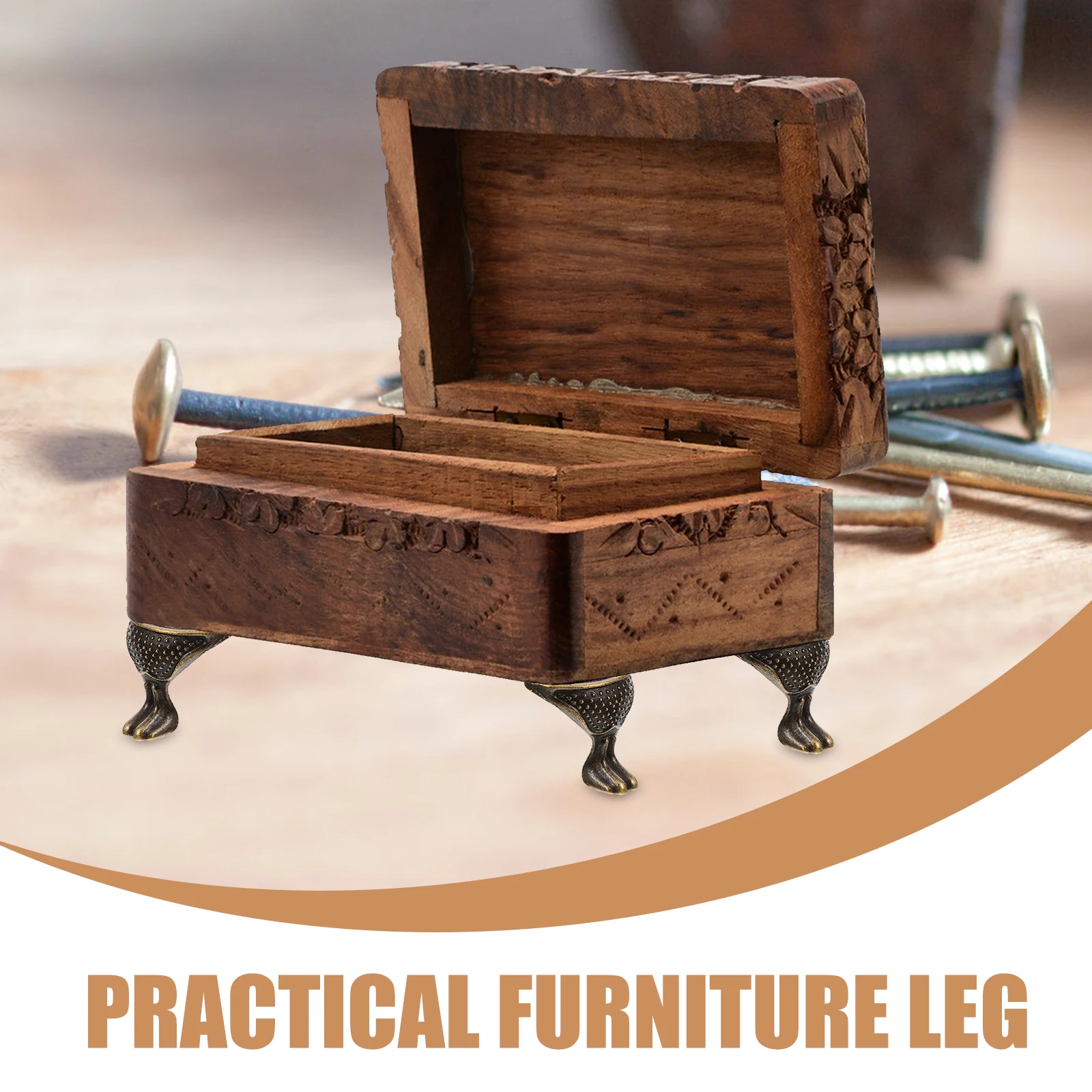 

10pcs Alloy Furniture Furniture Leg Feet Hardware Short Table Legs Replacement Metal Bronze Box Support Durable