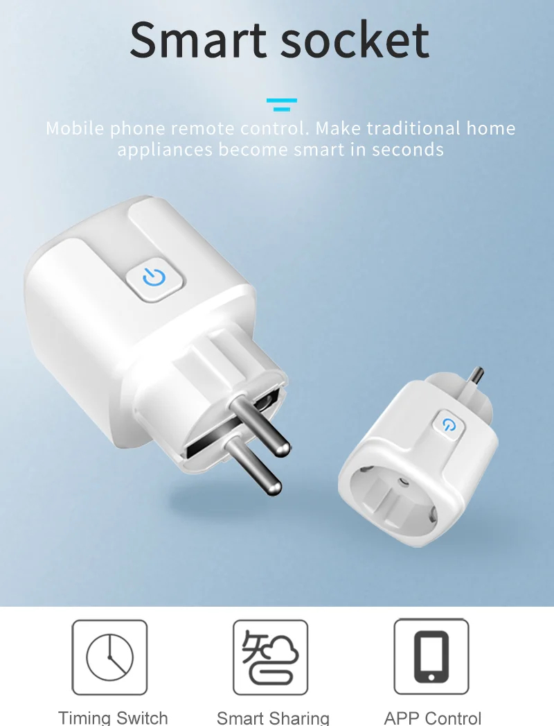 Euro Smart Socket WIFI ZigBee BlueTooth Reomoted with APP