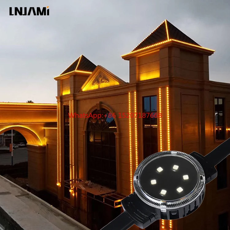 DMX512 Full Color Led Point Light Source IP66 Waterproof Colorful Building Lighting Landscape Lamp RGB Wall Washer Light