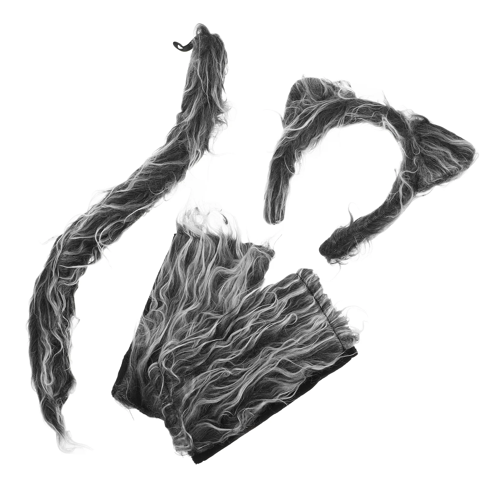 Animal Costume Set Child Tail Ears Hairband Paw Gloves Cotton Flannel Headbands Decor