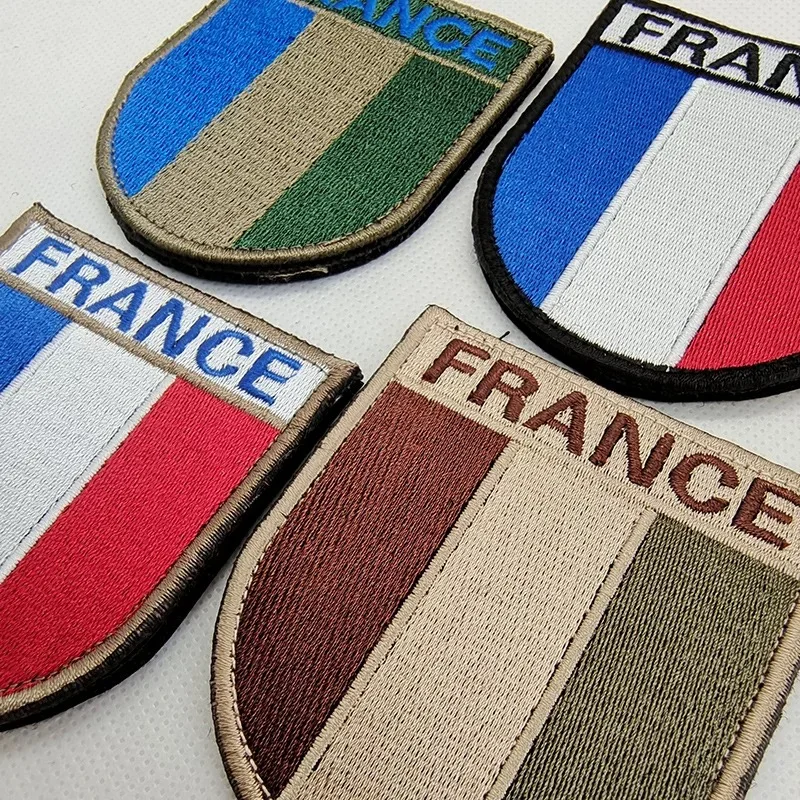 France National Flag Armband Embroidered Patch Hook & Loop Or Iron On Embroidery  Badge Cloth Military Moral Stripe