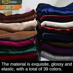 Elastischer Veloursstoff per Meter für Kleidung, Kleid, Vorhänge, Cheongsam, Anzüge, Mäntel, hochwertiges Tuch, weich, Anti-Falten, Schwarz
