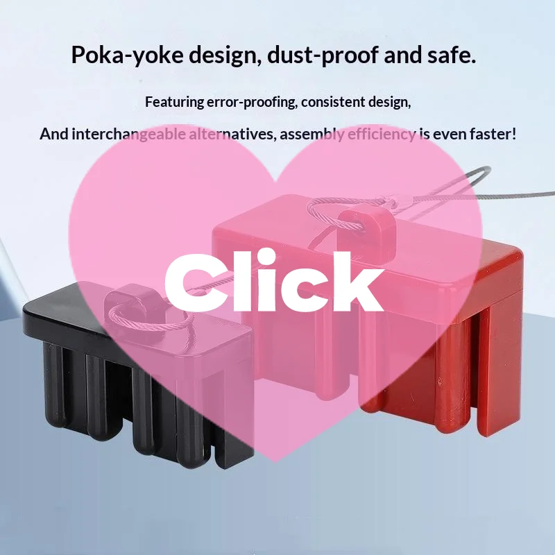 Connector Dust Cap With Flame Retardant Insulated Shell Steel Lanyard For Industrial Electrical Equipment Multiple Sizes