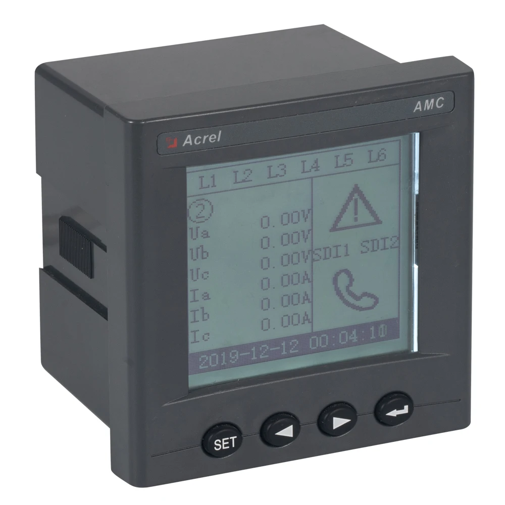 

Acrel power distribution monitoring meter AMC300L-6E3 measuring 6 channel three-phase or 18 channel single-phase circuit