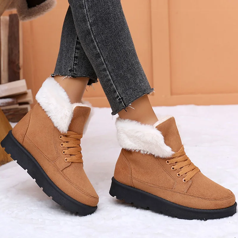 

Women's Shoes Winter Waterproof Shoes Fashion Low Heels Boots for Women with Fur Snow Boots 2026 New Footwear Comfortable Shoes