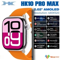 HK10 Pro Max AMOLED smartwatch 1GB ROM NFC Bluetooth 46mm grabación de música local relojes inteligentes para hombres y mujeres Sersies