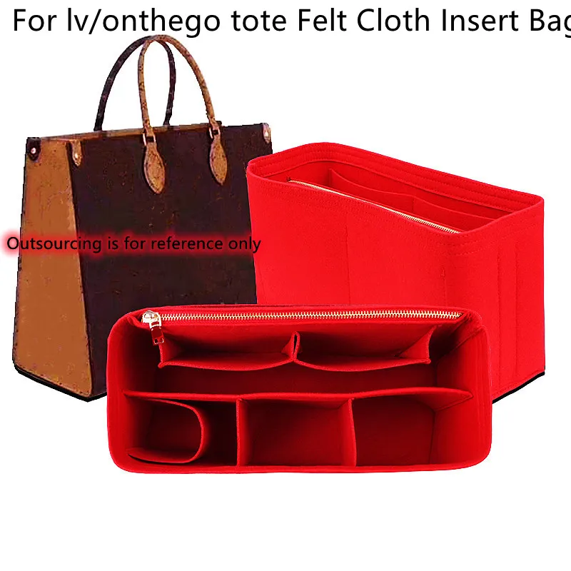 For onthego tote bag Felt Purse Organizer Insert bag For Tote Shaper Cosmetic Bags Portable Makeup Handbags Inner Storage