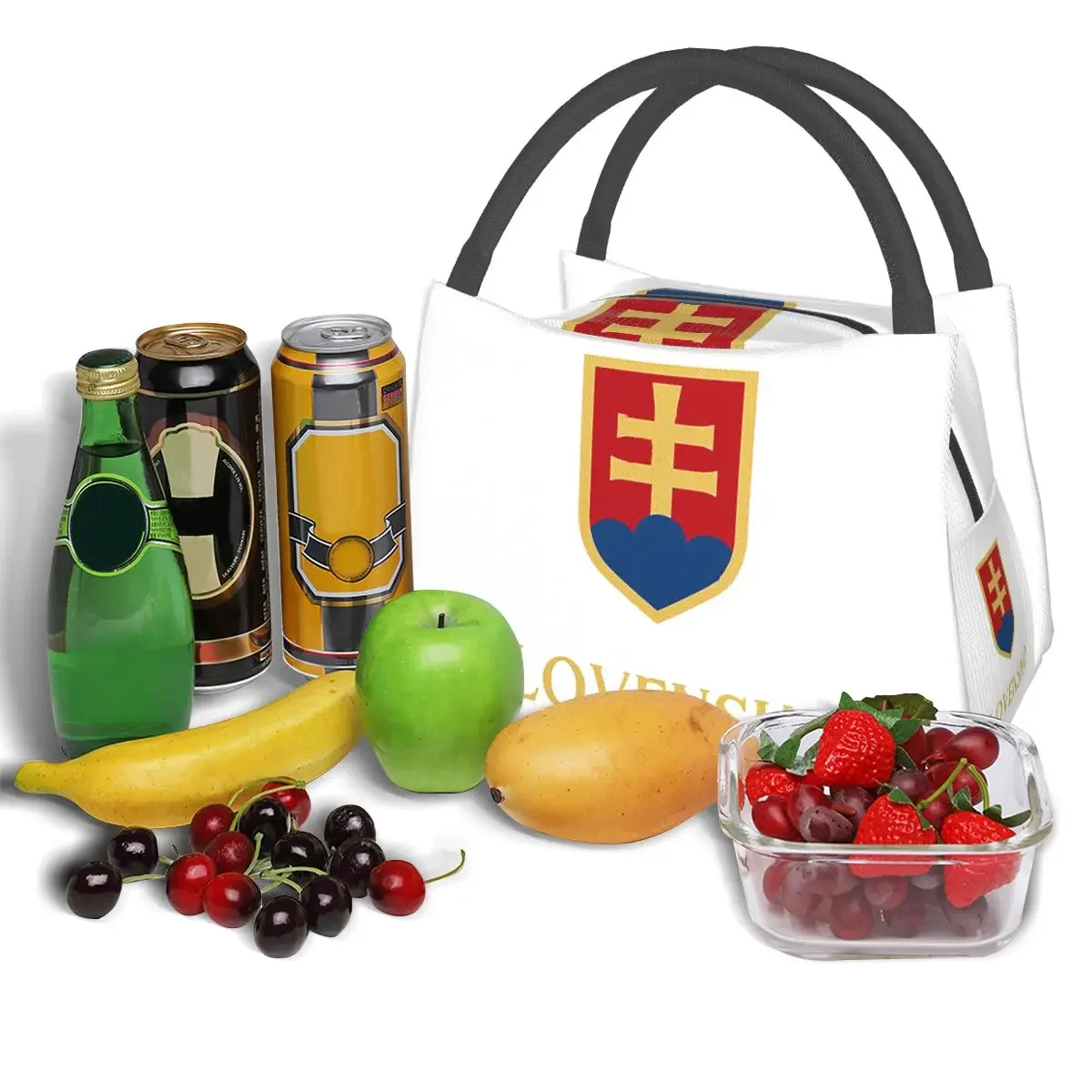 Slovensko-Saco Bento Isolado para Mulheres e Crianças, Lancheira Térmica, Tote de Piquenique Reutilizável, Dourado, Refrigerador