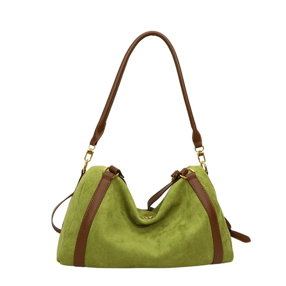 

Cute Zipper Suede Matte Hobo Bag Handbag Solid Color Vintage PU Crossbody Bag Large Capacity Korean Style Female Tote Bag Girls