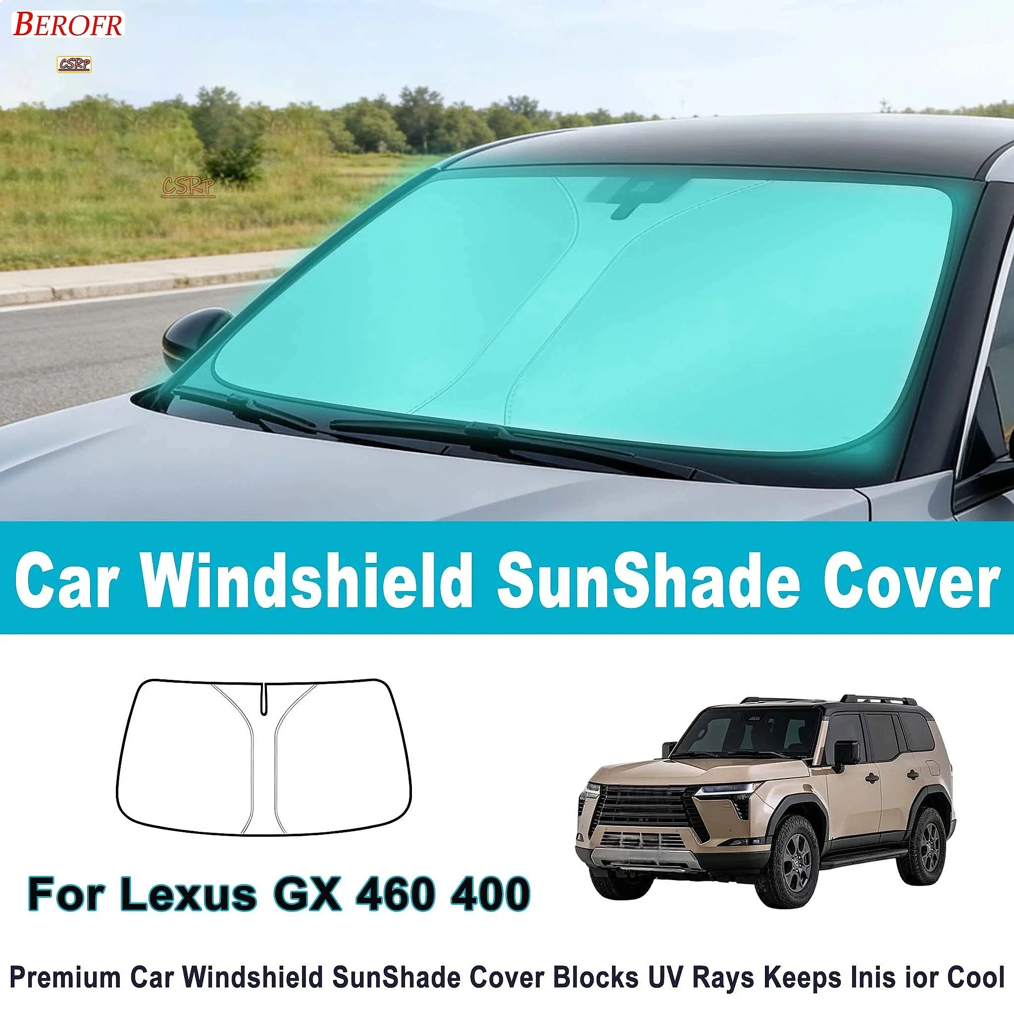 Parasol para Parabrisas de Coche Lexus GX 460 400, Cubierta para Ventana Delantera, Aislamiento Térmico, Accesorios de Verano para Automóvil