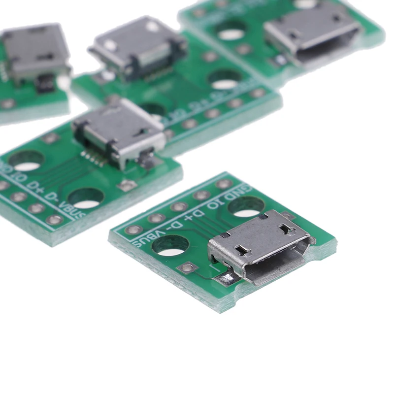 Adattatore da MICRO USB a DIP da 5 pezzi Connettore femmina a 5 pin Convertitore pcb di tipo B