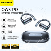 Awei T93 Air Conduction Bluetooth 5.3 Earphones HiFi Stereo Wireless Sports Headset EarHook Headphones Not-in-ear Earbuds