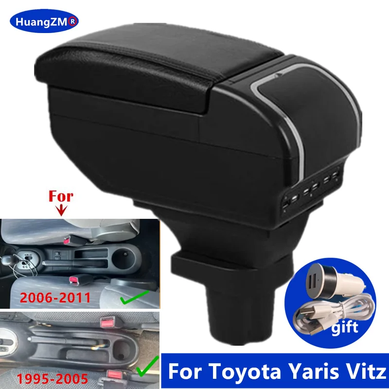 Für Toyota Yaris Vitz 1998-2011 Armlehne Box Für Toyota Yaris Vitz 5dr Fließheck Auto Armlehne Box Lagerung box auto Zubehör