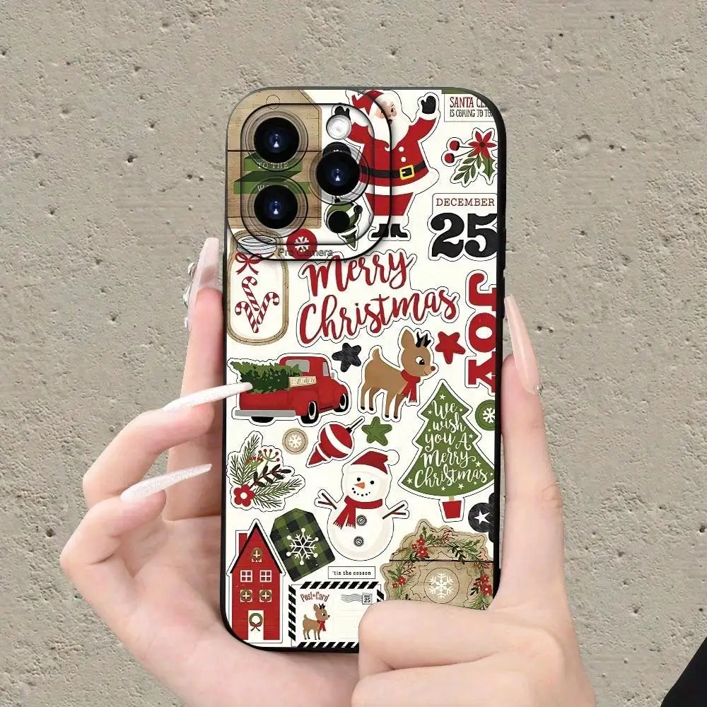 الإبداعية سانتا شجرة عيد الميلاد ثلج عيد الميلاد إكليل حالة الهاتف لفون 17 إلى 11 برو ماكس زائد