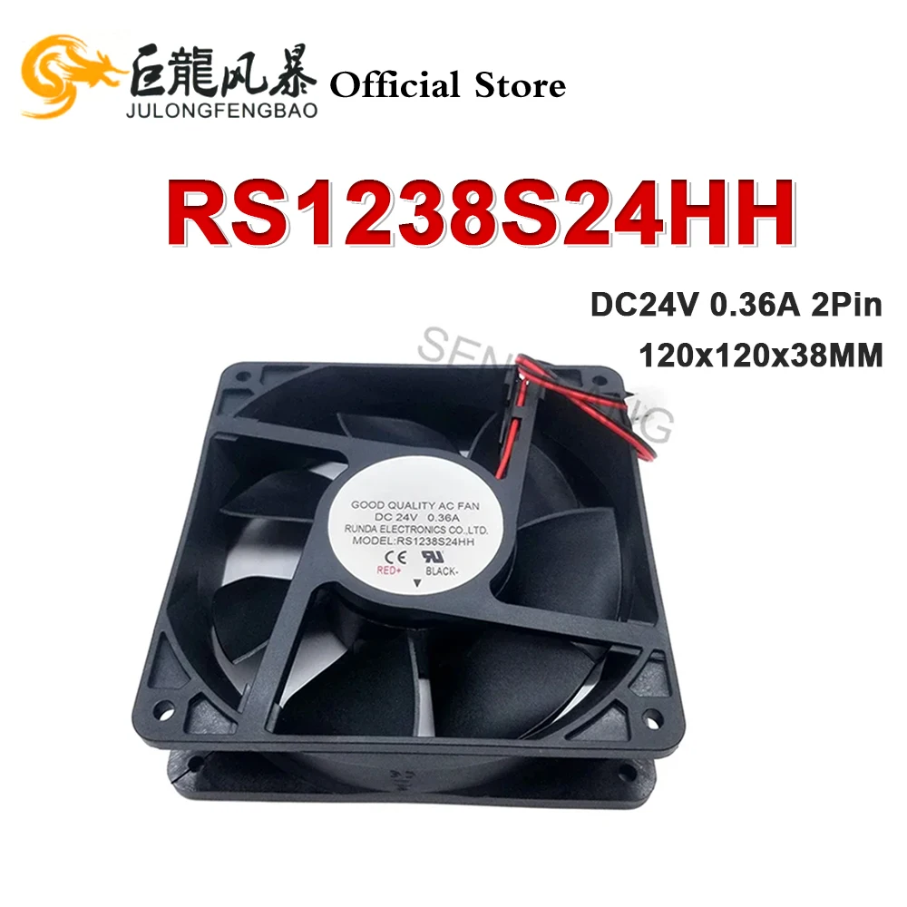 DC24V 0.36A 120x120x38MM Fan 2Pin kipas pendingin Server