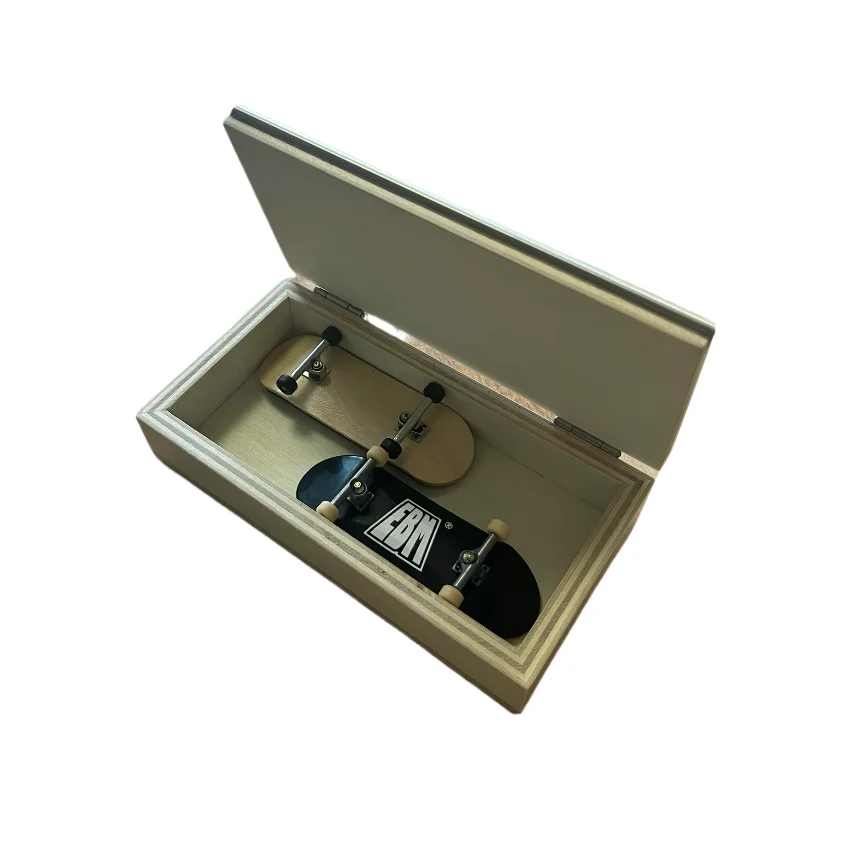 Rampe de touche professionnelle en bois, Obstacle de parc de patins à doigts Portable avec boîte de rangement, Mini rampe d'entraînement de Skateboard pour patins