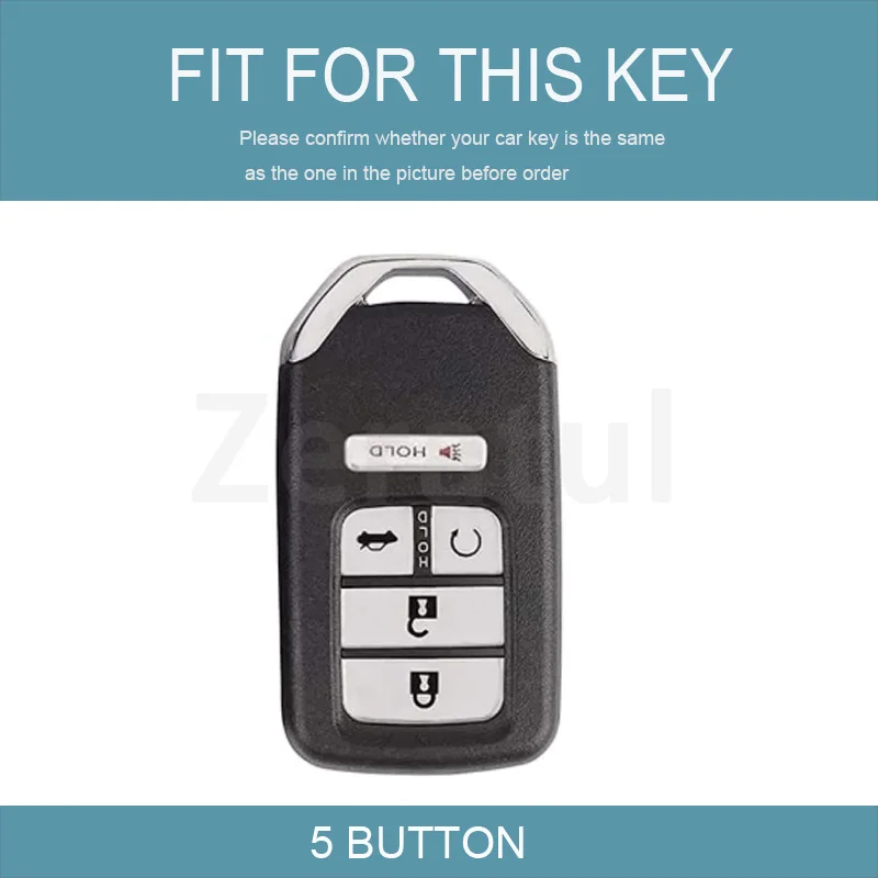5 Buttons Car Key Case Cover Shell Fob for Honda Accord Civic CRV Pilot Ridgeline Odyssey Passport Smart Remote Key Protector