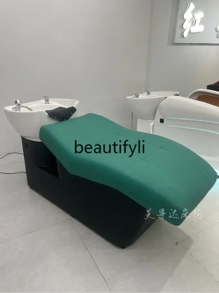 ss D Hair salon dedicated Internet celebrity Thai shampoo bed simple barber shop flush ceramic basin water circulation
