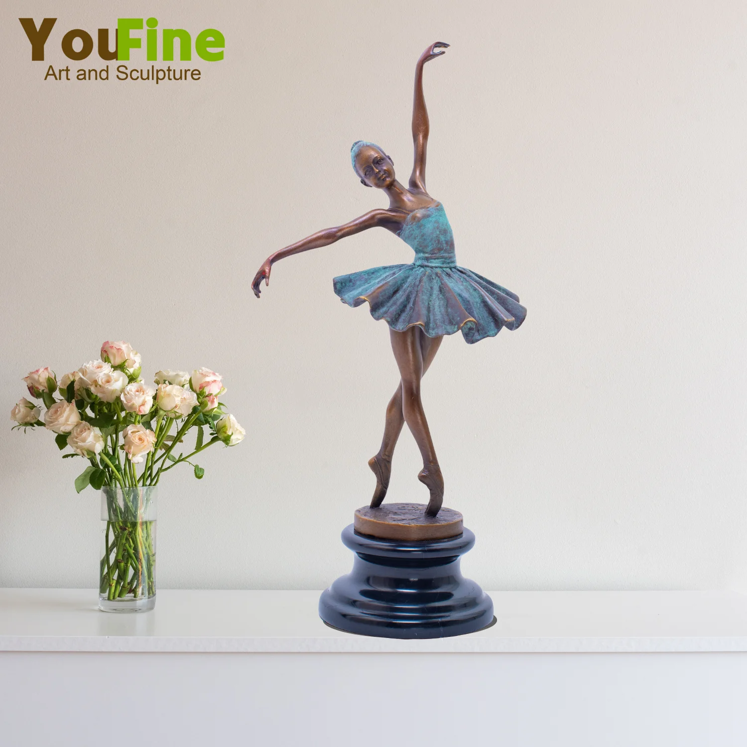 Bronze Ballet Statue Graceful Ballerina Dancer Bronze Sculpture Hot Casting Handcrafts For Home Decor Dancing Lover Gifts