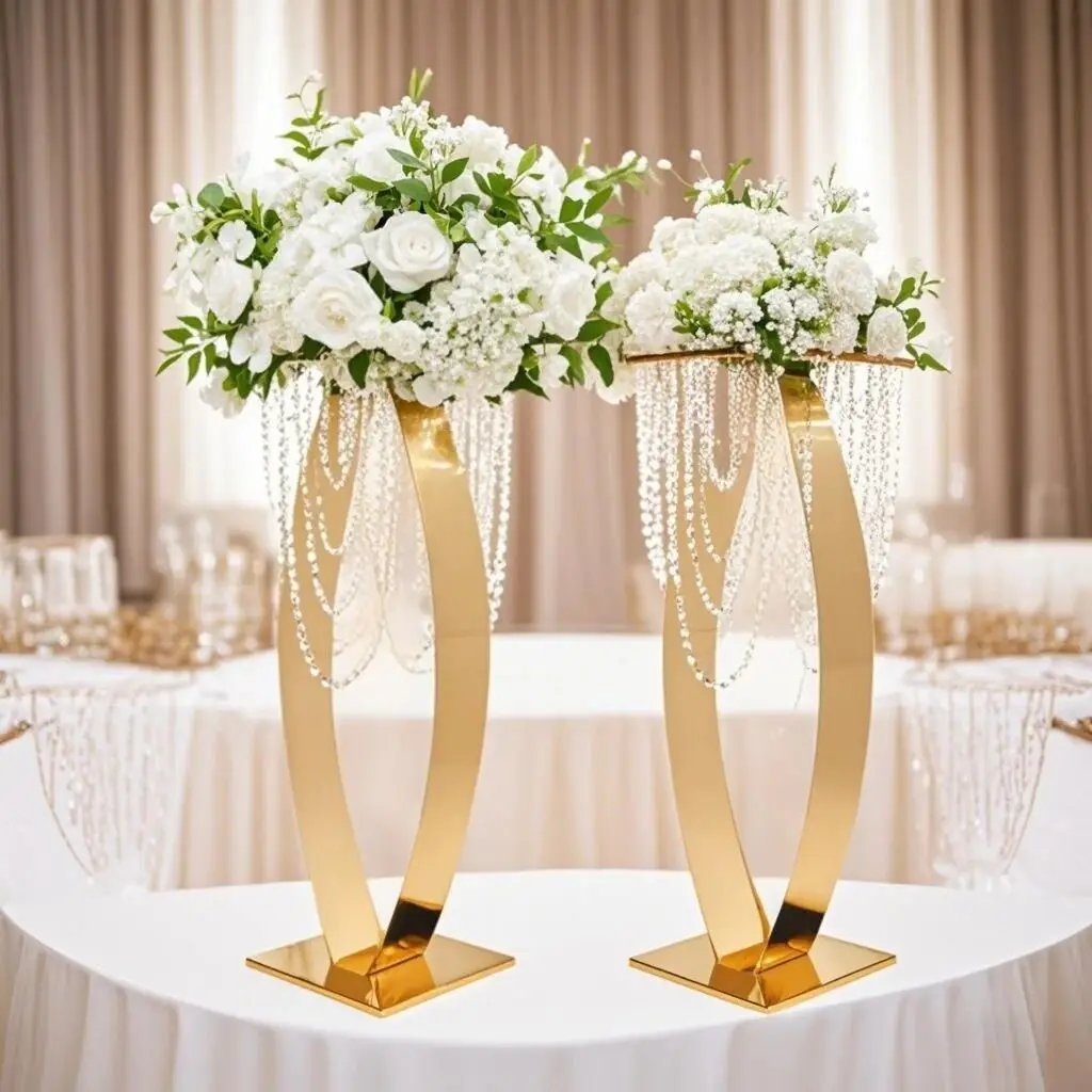 2/5/6 PCS/ Metal Flower Rack Stand 31 Inches Wedding Centerpiece Road LeadF or Event Party Decoration