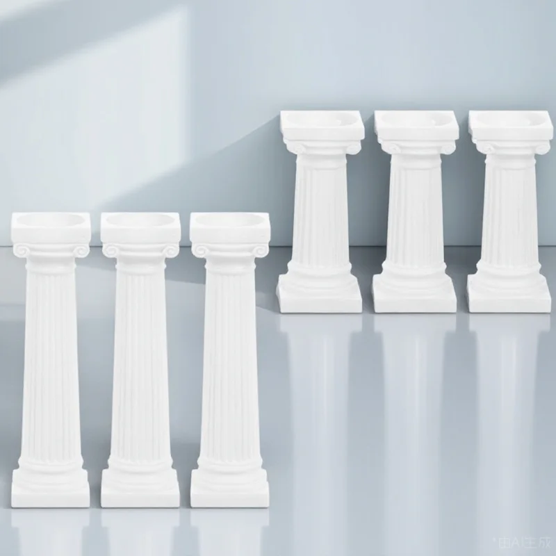 

6pcs Mini Roman Column Roman Pillar Statue For Diy Decor Home Garden Wedding Party Sand Table Prop Outdoor Landscaping