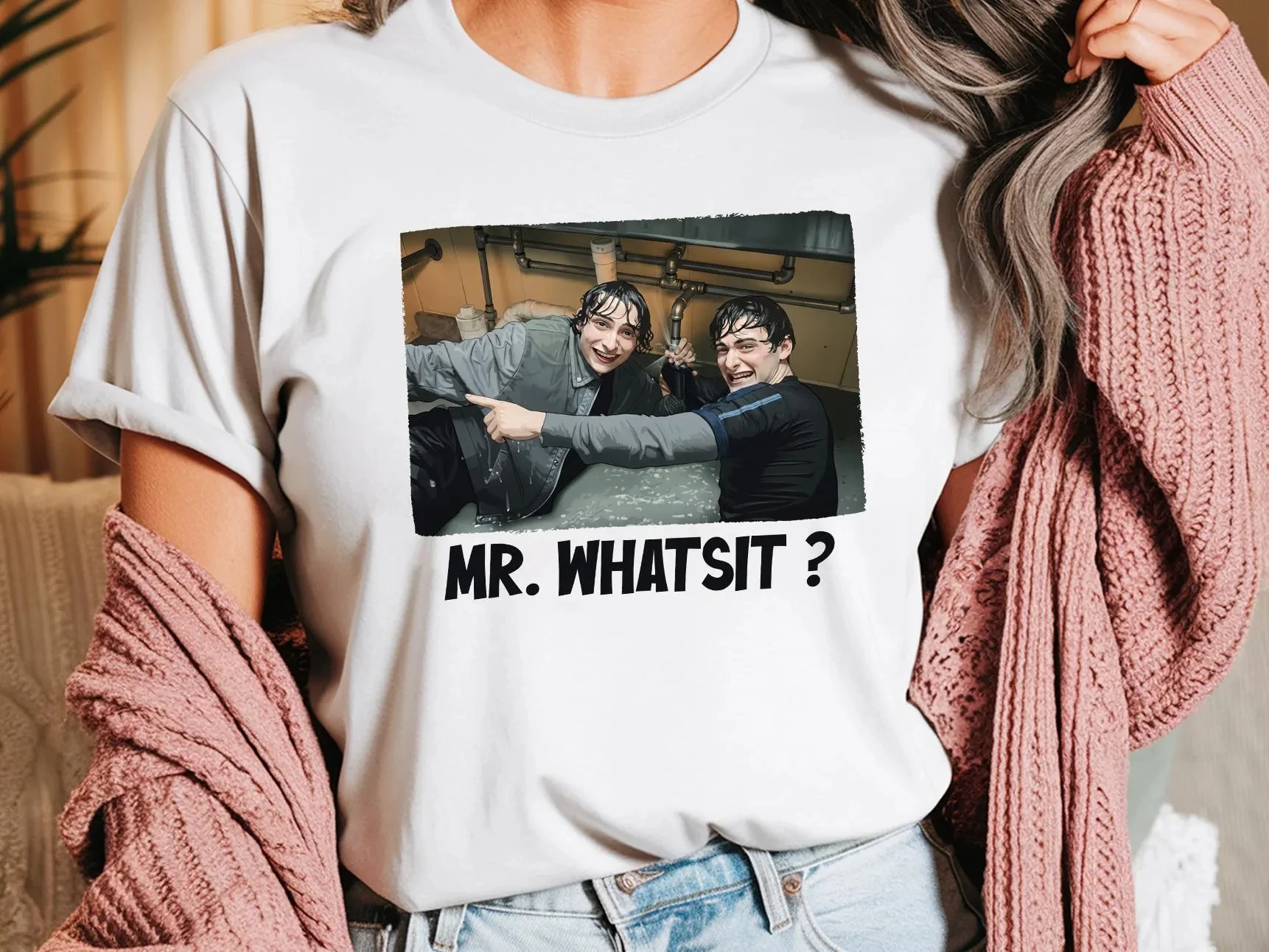 

Забавная футболка Mr. Whatsit, футболка в стиле ретро с изображением телешоу, подарок, футболка с изображением фильма, летняя свободная и дышащая футболка для мужчин и женщин