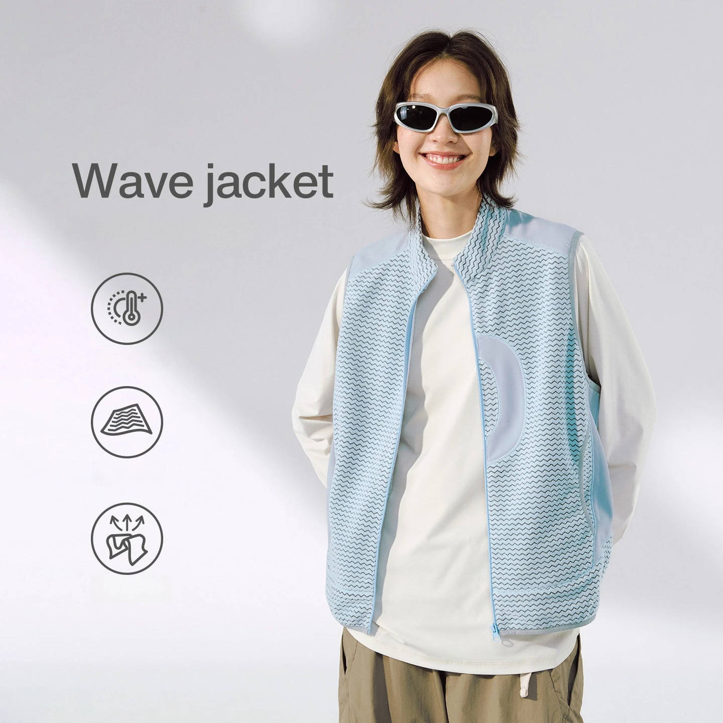 

Wave Jacket: 2025 Autumn Lightweight Thermal Insulation Functional Vest for City Outdoor - Wave Pattern & Breathable Design