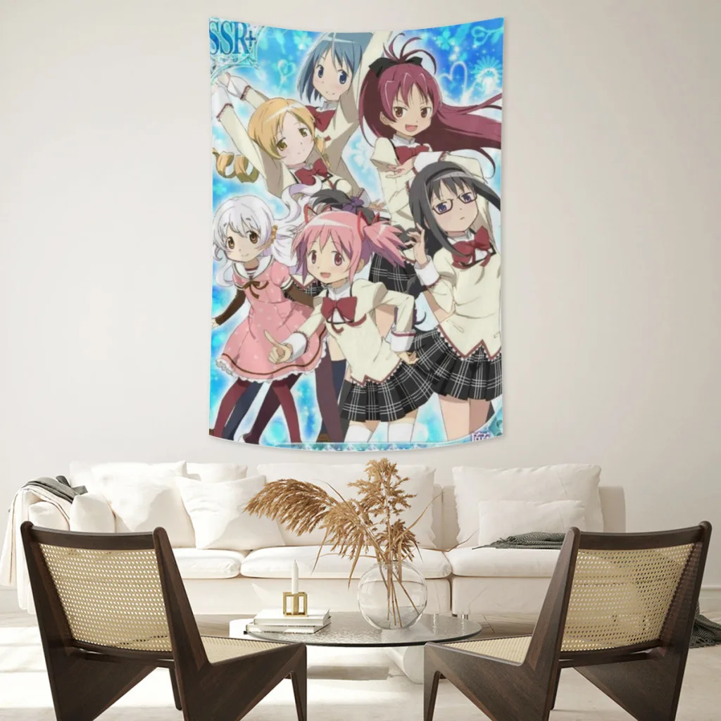 

Anime Tapestry Japan Kawaii Puella Magi Madoka Magica Comfortable for Kids Adults Bedroom Décor Aesthetic