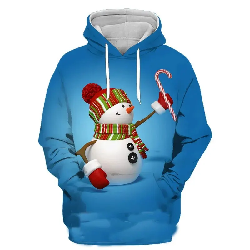 Pop 3D Christmas Tree Snowman Xmas Printing Hoodies For Men Children Fashion Funny Hooded Hoody Women Cute Harajuku Hoodie Tops