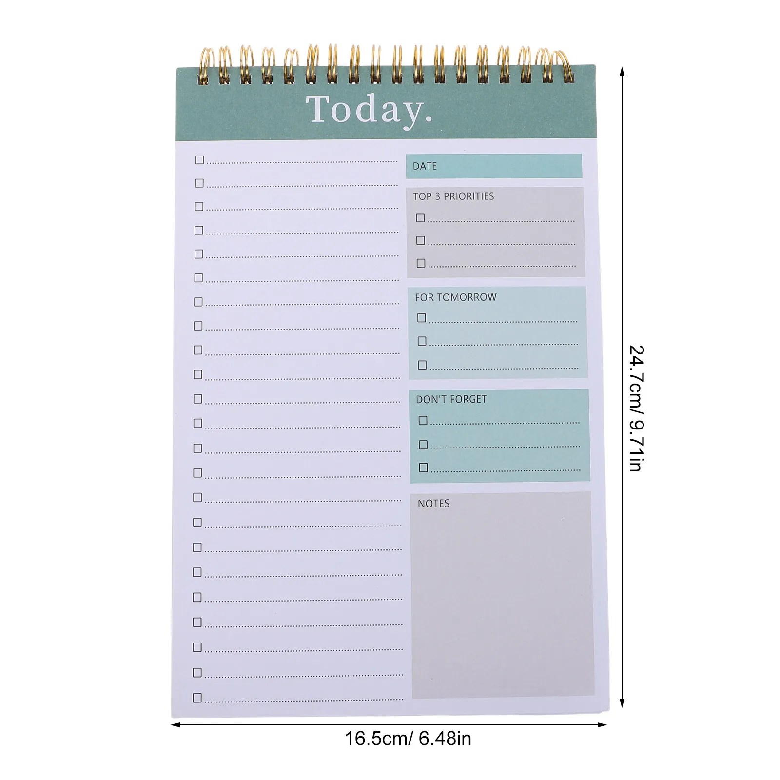 B5 Spiral Notebook Undated Daily Planner Top-Flip Flat Writing Agenda Checklist Notepad Work Study Organizer to-Do List Pad