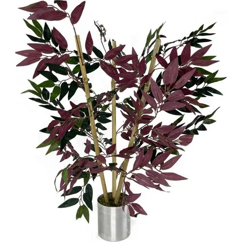 Nettenevime Artificial Flower Purple Leaf Bamboo Handle Silver Plug Lounge Flower 80 cm