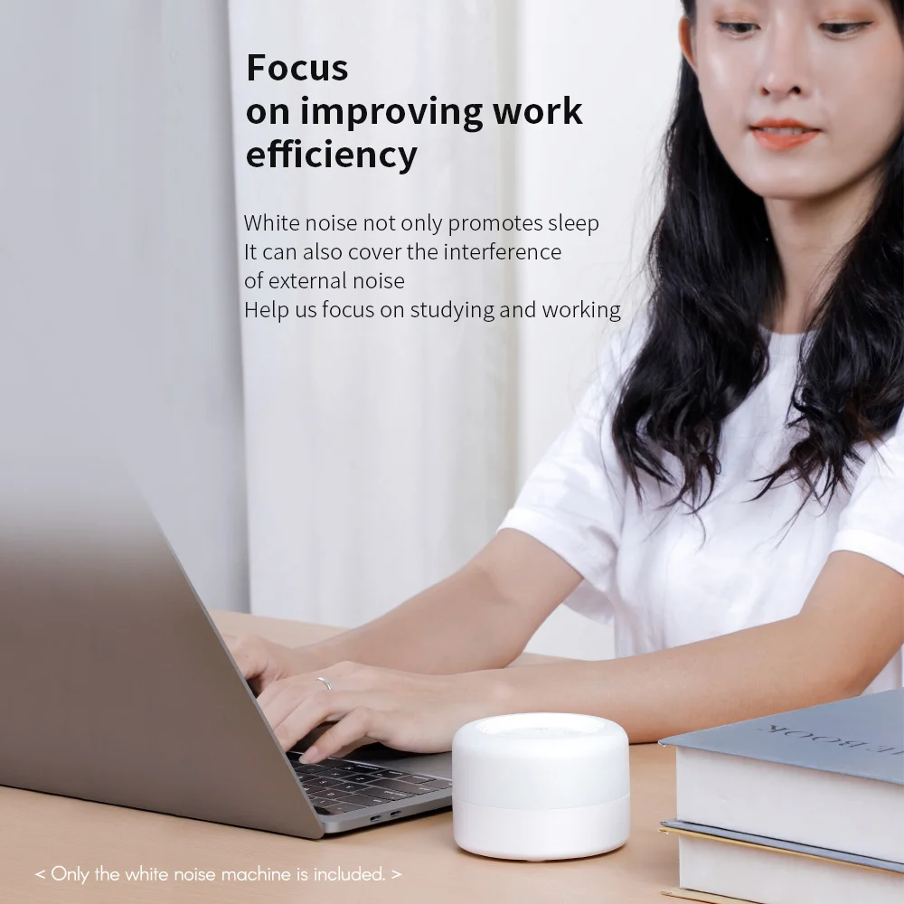 Máquina de ruido blanco para bebés, recargable por USB Luz Nocturna, apagado temporizado, reproductor de sonido para dormir para bebés, temporizador, reproductor de ruido