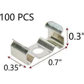 U-Shaped LED Trough Mounting Clip, Mirror Mounting Clip, LED Strip Clip Accessory, Suitable for 18mm Wide Aluminum Channels.