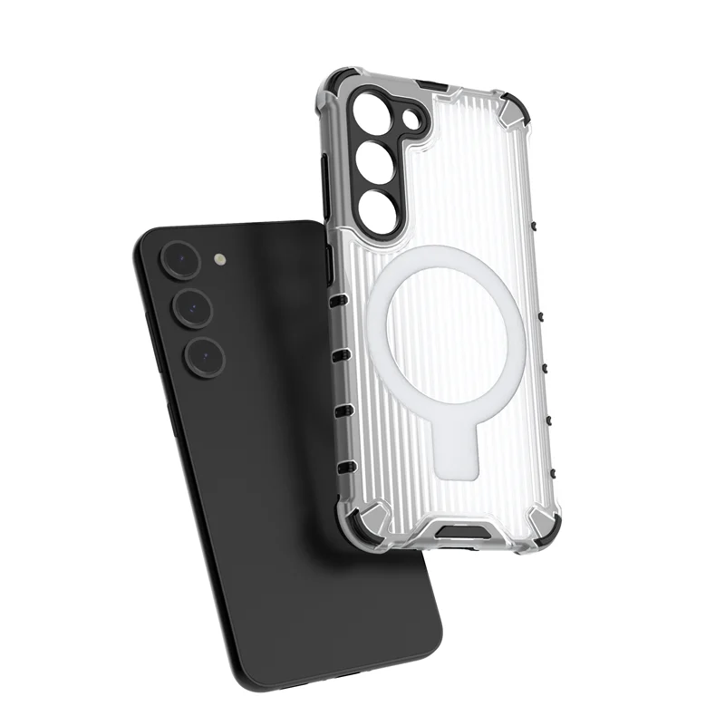 Luxury Magnetic Frosted Phone Case For Samsung A14 A15 A34 A54 A35 A55 A25 Four Corner Shockproof Protective Shell Parts Stand