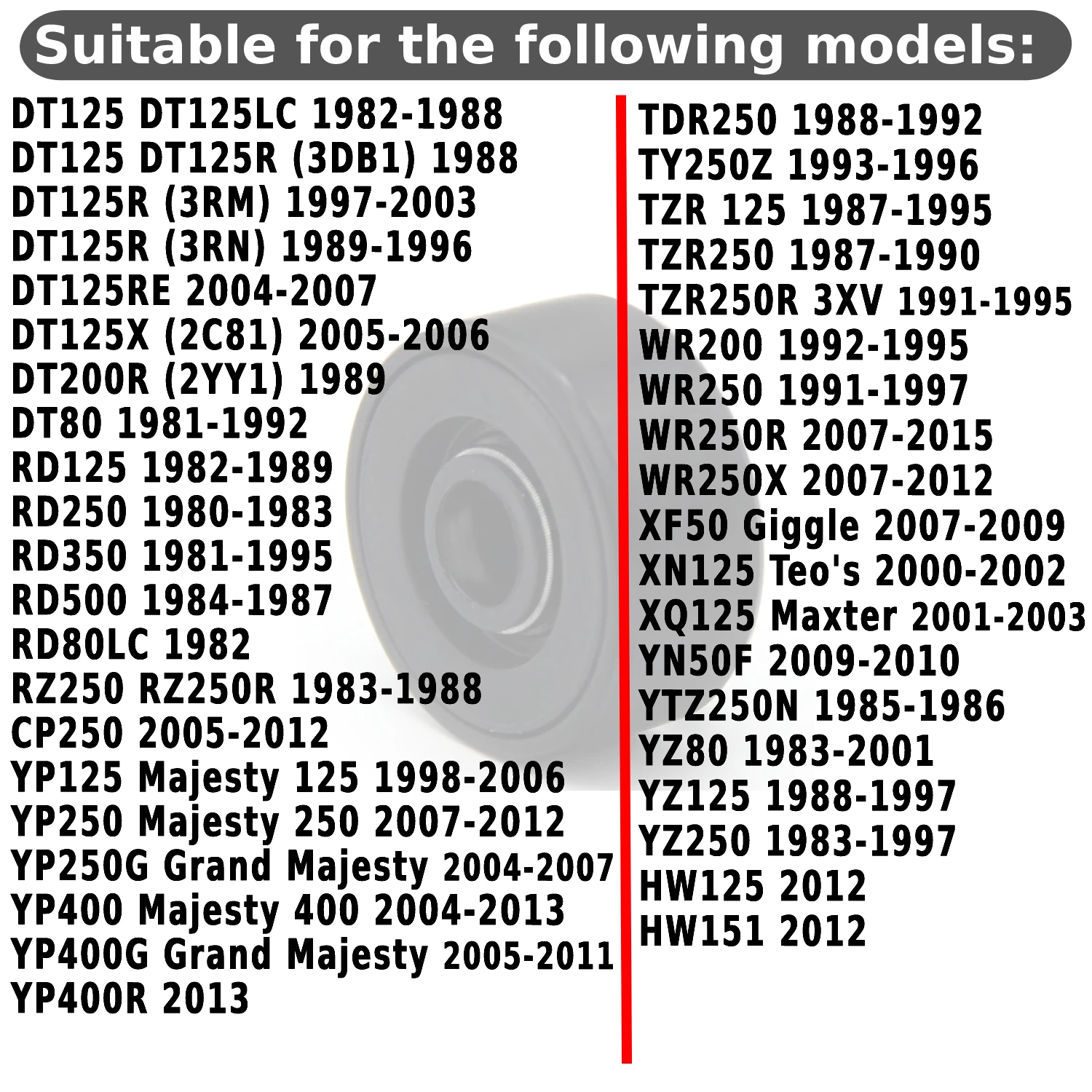 Motorcycle Water Pump Seals For Yamaha YP125 YP250 Majesty 125 250 YP400R CP250 DT125 DT125LC DT125R OEM:93103-10168