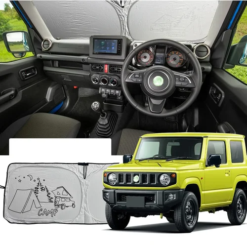 Imagen 2 del producto Parasol para ventana delantera de coche, protección de terileno, Protector solar, parabrisas, cubierta de visera para Suzuki Jimny JB64, JB74, JB64W, JB74W