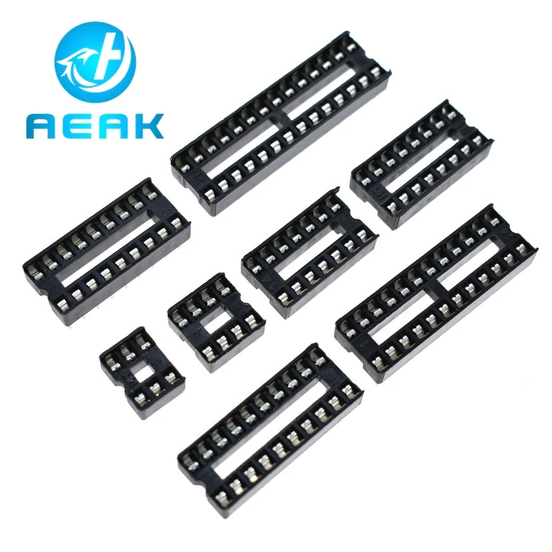 10pcs/lot 6P/8P/14P/16P/18P/20P/24P/28P DIP IC sockets Adaptor Solder Integrated Circuits sockets