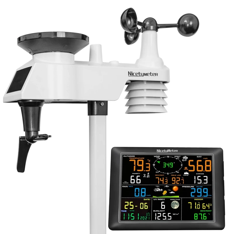 energia solar estacao meteorologica sem fio temperatura medidor de umidade rainfall indice uv medidor de vento wi fi previsao do tempo dados internet 01