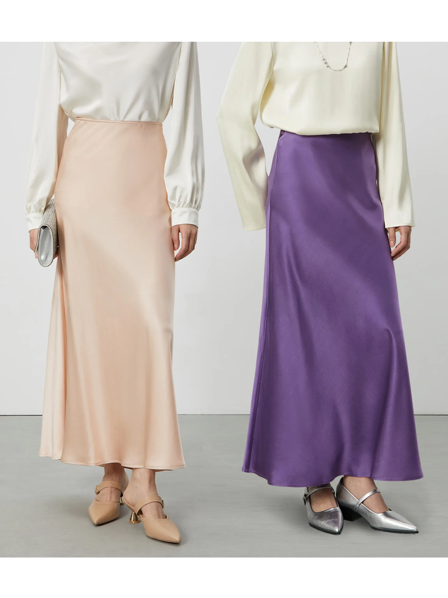 

Женская юбка-полусолнце из тяжелого шелка 40 момме, с асимметричным подолом 45 градусов, универсальная, из шелкового атласа, фасон «рыбий хвост»