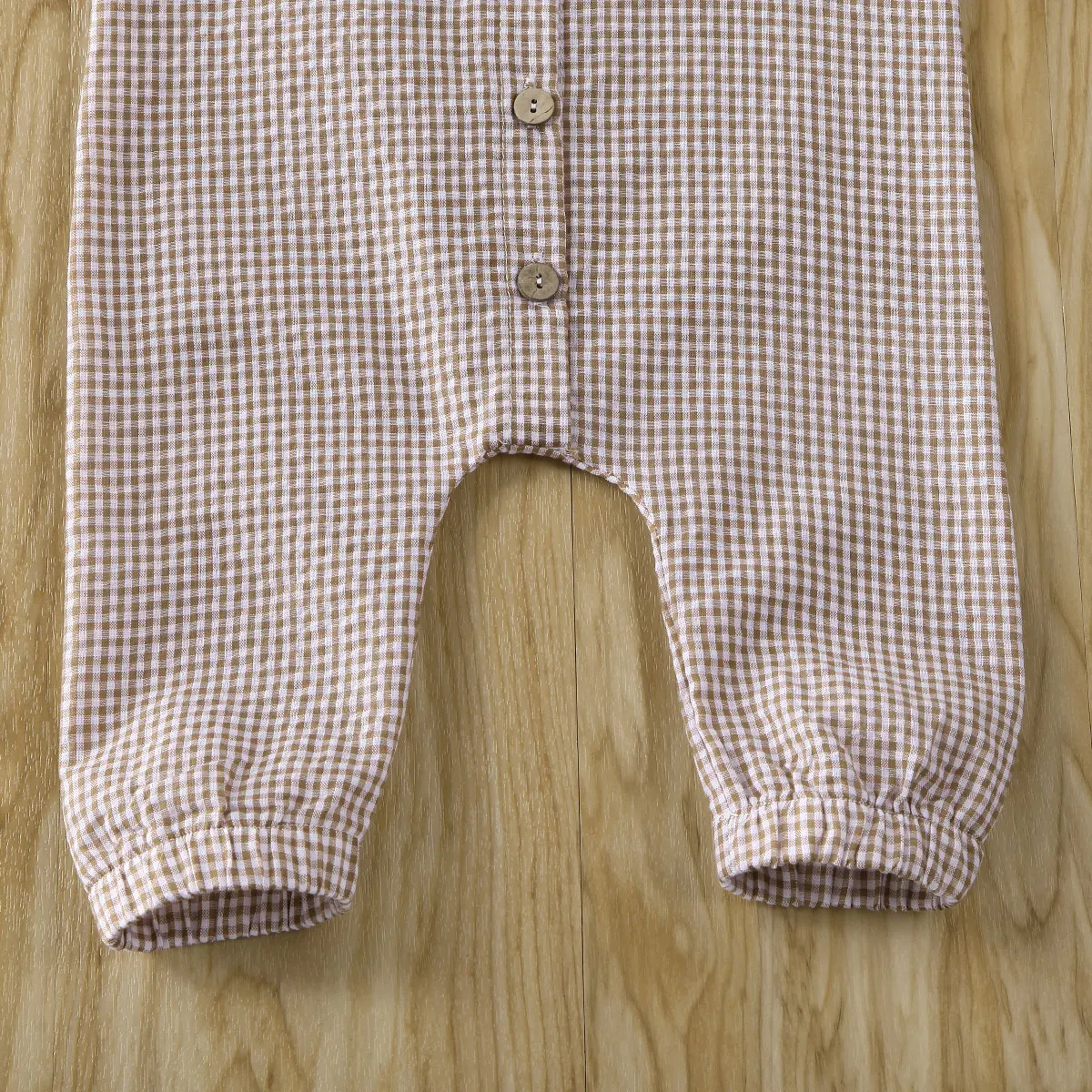 Toddler Baby Girls Boys Sleeveless Romper Plaid Button Jumpsuit Overall Outfits