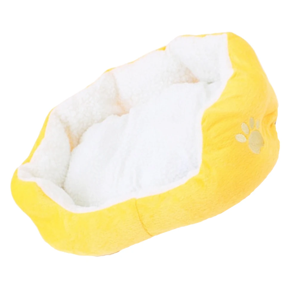 

Soft Bed House House For Dogs Cats Lamb Cashmere Filled Waterproof Base 50X40Cm Yellow Easy Clean
