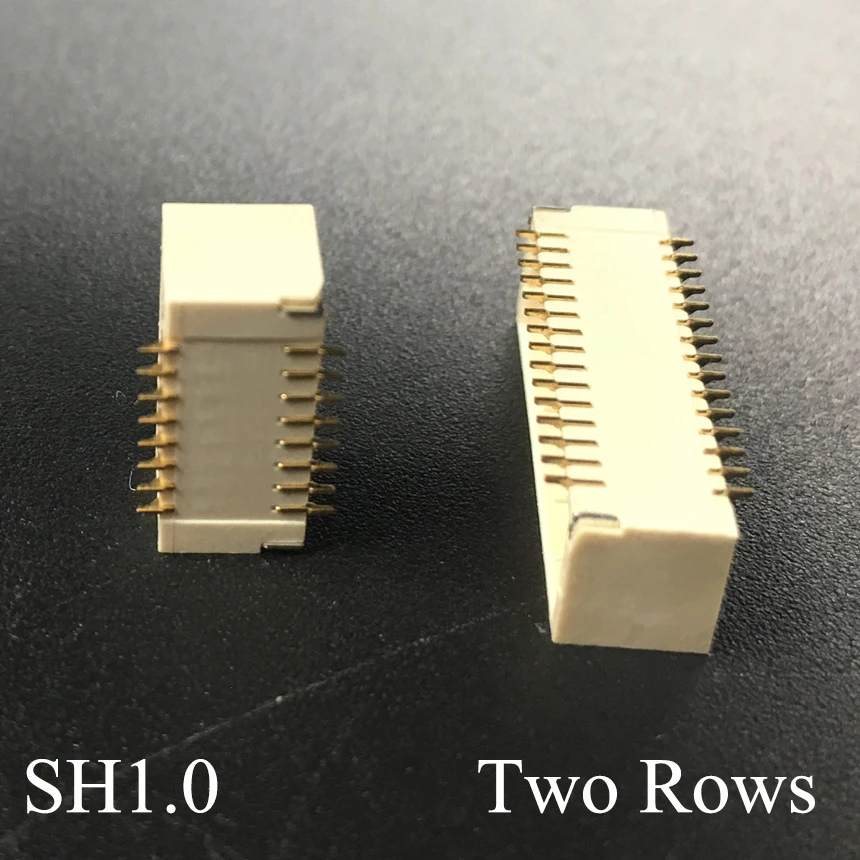 SH1.0 1.0mm Pitch 2*6P 2x6P 2*8P 2x8P 2*10P 2x10P Pins Two Rows Horizontal Patch SMD SMT Female Socket Terminal Wafer Connector