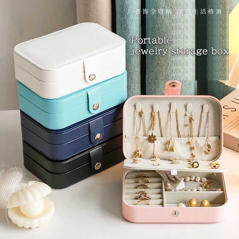 

Portable Layer Jewelry Storage Box Necklace Organizer Divider Box Case Office Student Supplies Classic Fashion Stationary Xmas