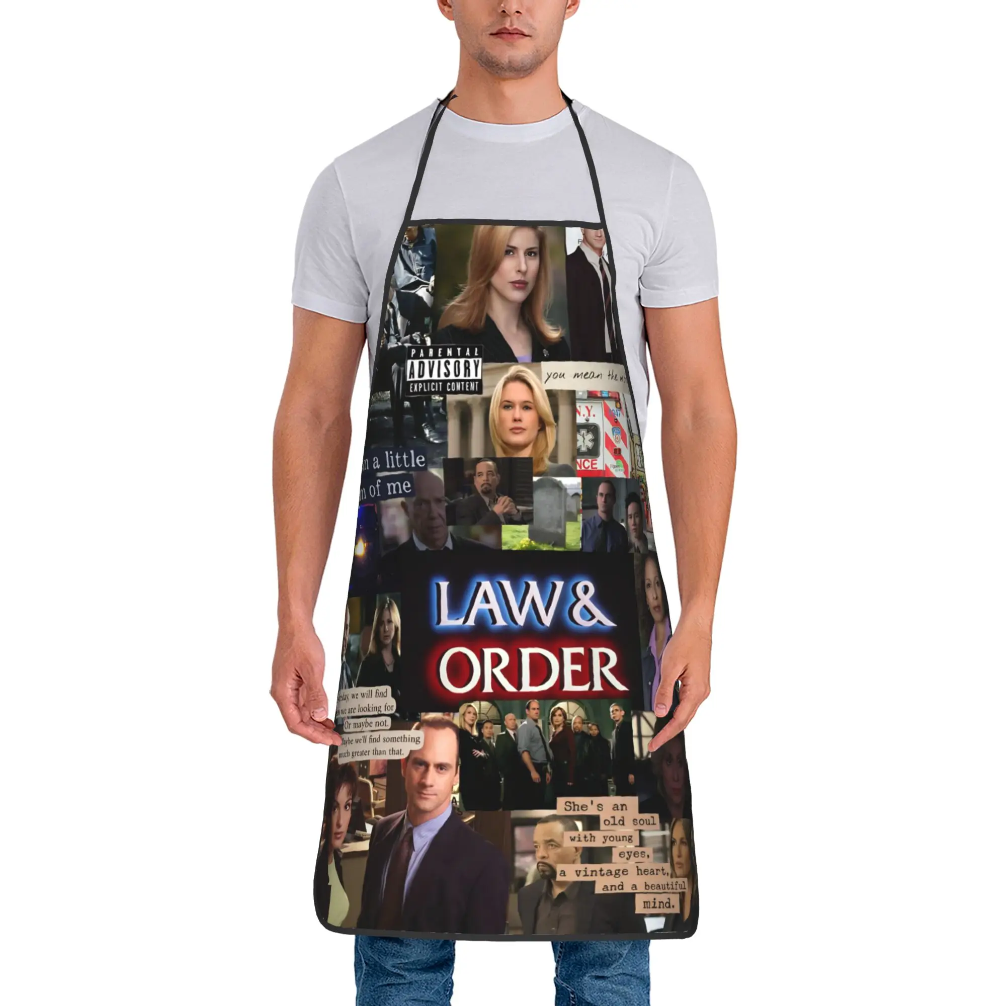 Law Order SVU Apron  Fashionable Household Kitchen Accessories Work Barber Aprons without Pocket