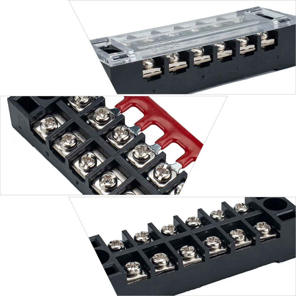 

5P Terminal Block Strip Power Connector Sets 5 Positions Barrier Screw Plastic Insulated Safe Wiring Compact Jobs Easy Install