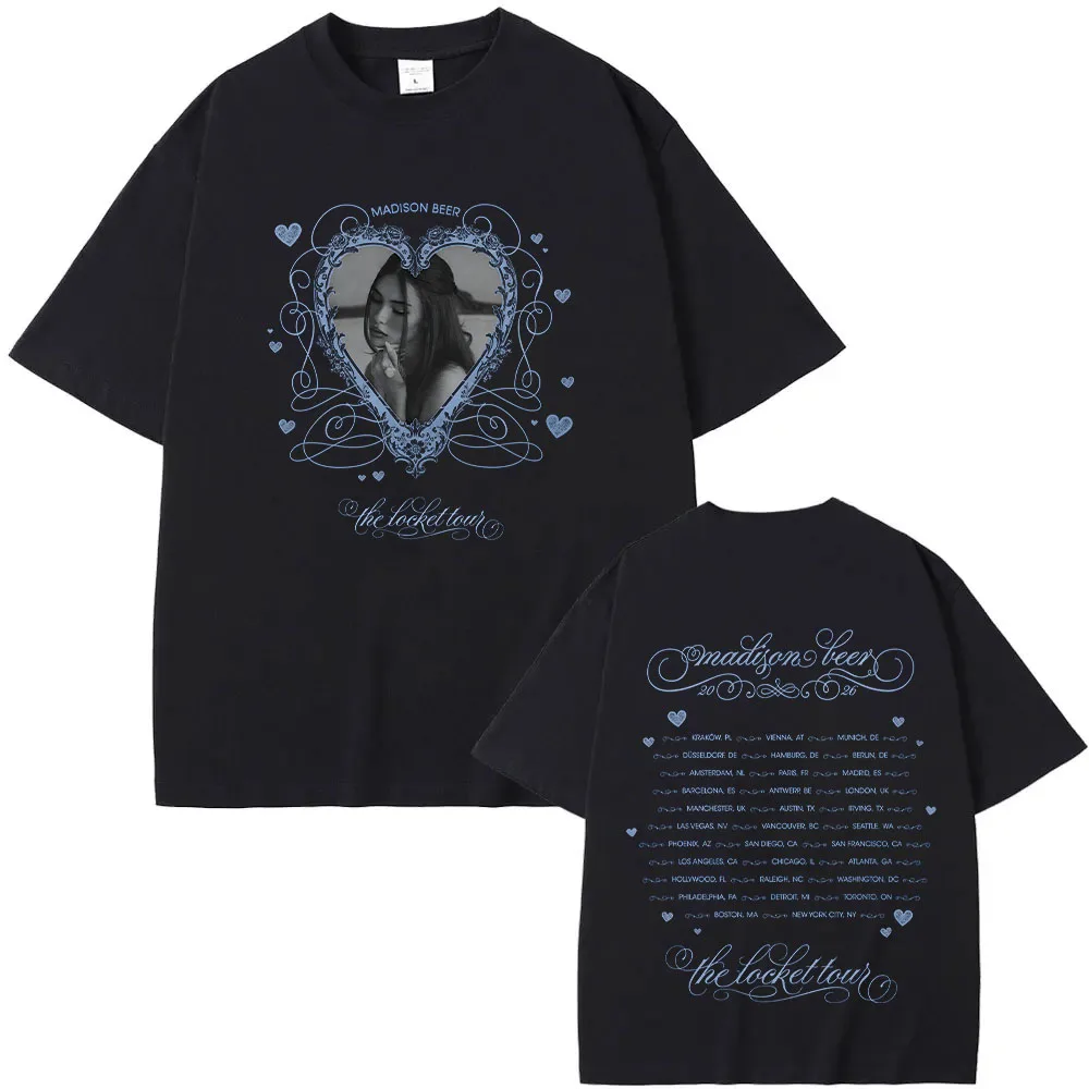 Madison Beer Locket Tour Tee 2026 Fashion Men Women Clothing Harajuku High Quality Top Cotton TShirts Vintage Graphic Streetwear